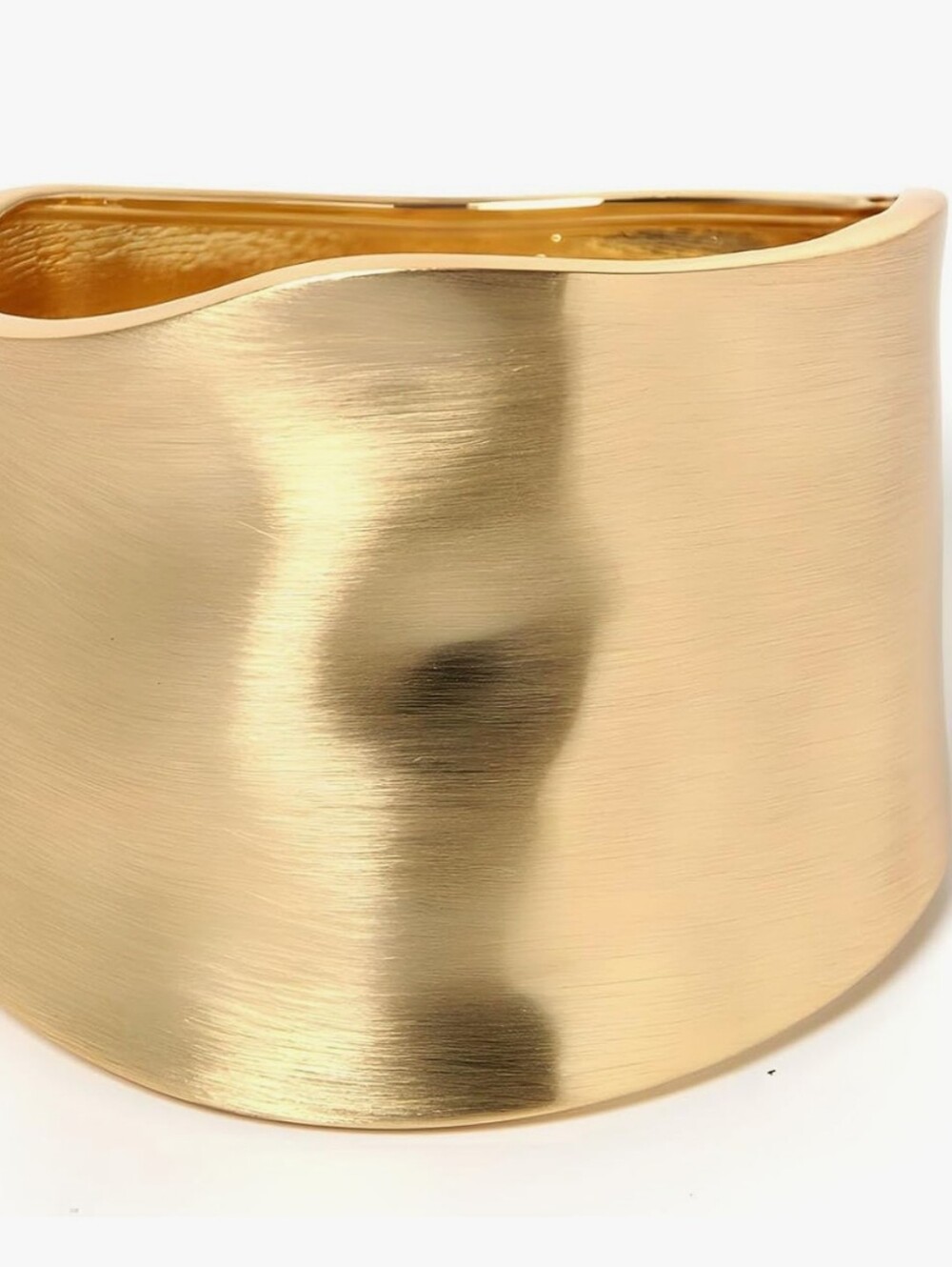 Pair Of Gold Wide Sculpted Cuff Bracelet - Women's Accessory